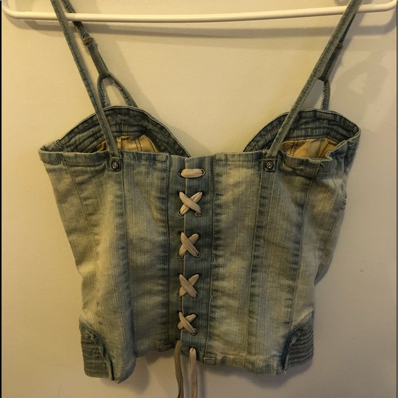 Denim front zipper tank top - Picture 3 of 7